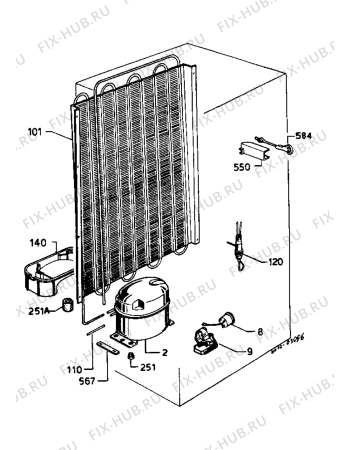 Взрыв-схема холодильника Zanussi ZI2243 - Схема узла Cooling system 017